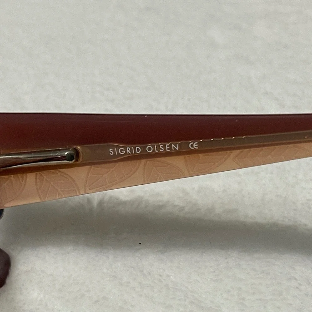 Sigrid Olsen SO 103 Blush Rose Eyeglasses Metal Frame Women Rectangle 135 Bridge